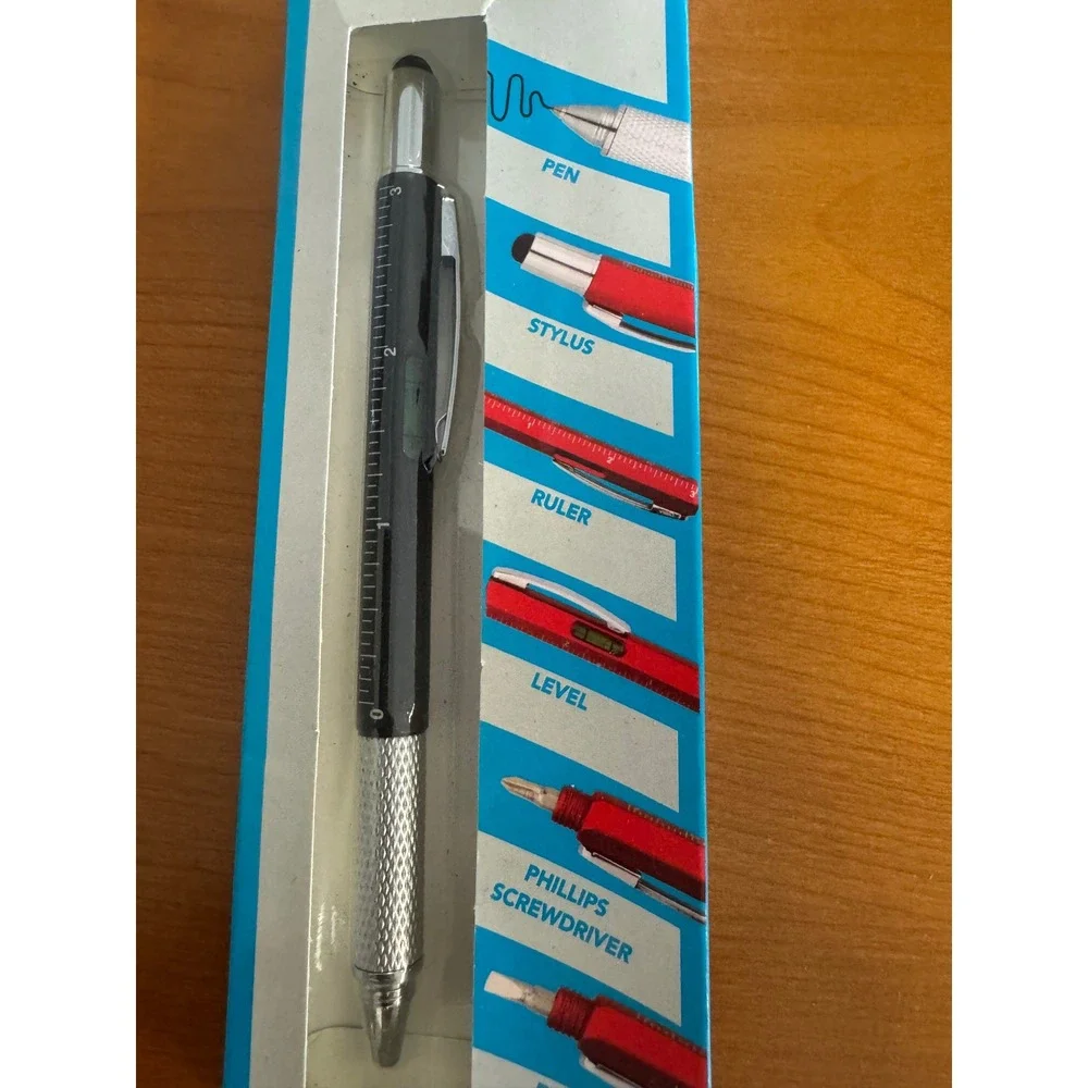 Greenbrier 6-in-1 Multitool Stylus Pen Black Ink Ruler Level Screwdriver NEW - Picture 4 of 7